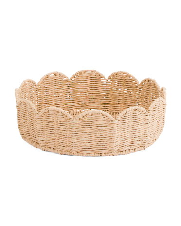 13X4.25 Large Woven Scalloped Bowl