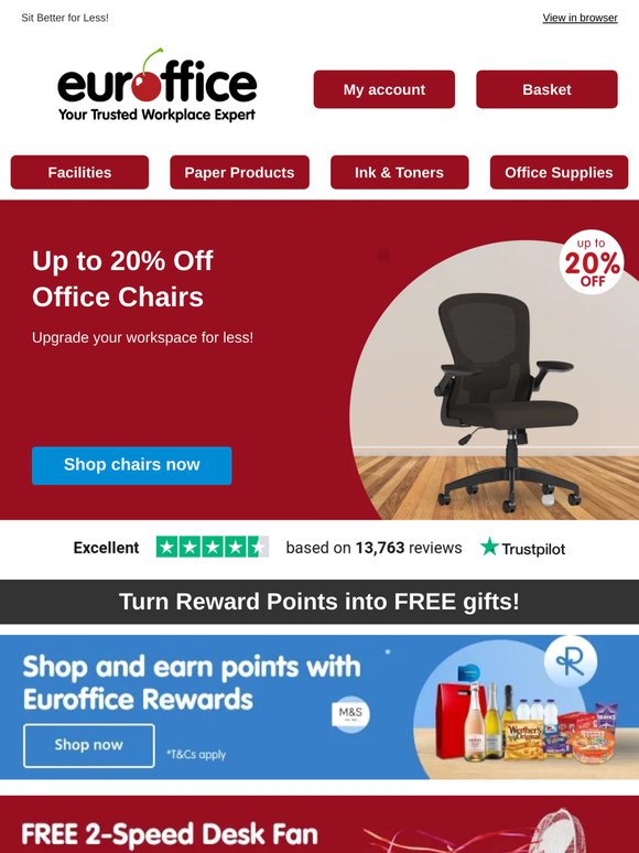 Enjoy up to 20% off when you grab your new office chair! 🪑