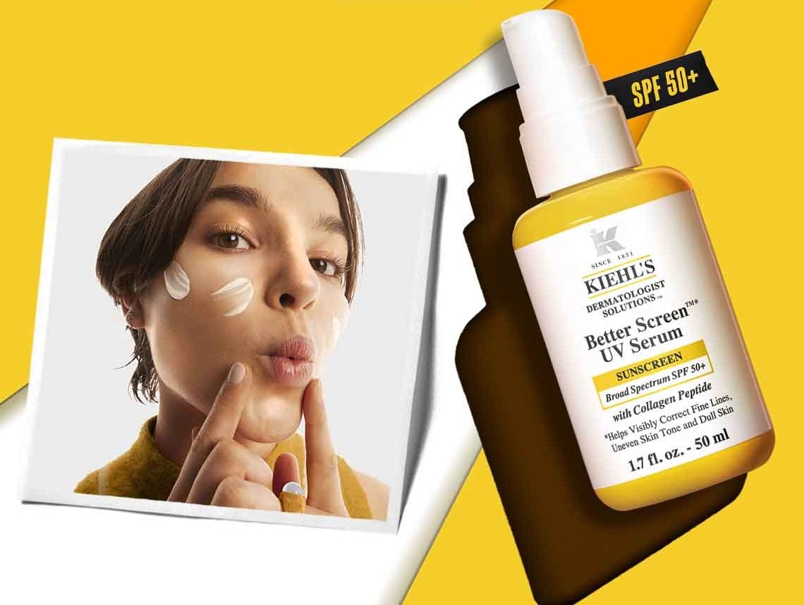 Frau mit dem Better Screen UV Serum auf der Haut