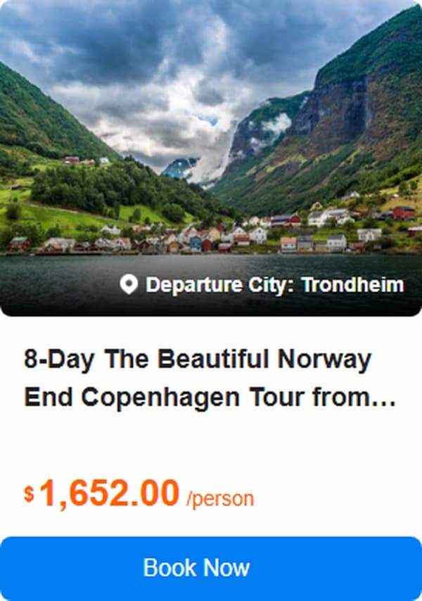 8-Day The Beautiful Norway End Copenhagen Tour from Trondheim: Molde, Loen, Bergen and Oslo | Ticket Admission Included | Hotel Breakfasts Included 5.0 Tour Code: 737127