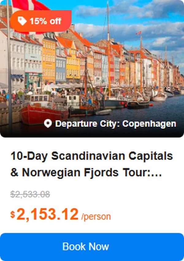 10-Day Scandinavian Capitals & Norwegian Fjords Tour: Copenhagen, Bergen, Oslo, Stockholm,Helsinki 4.7 (22 reviews) Tour Code: 670308