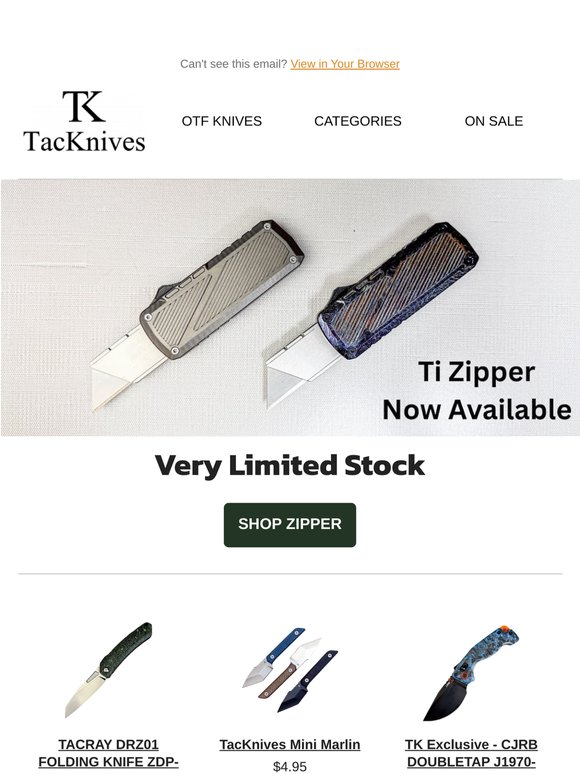 Titanium Zipper Dropping Now!!