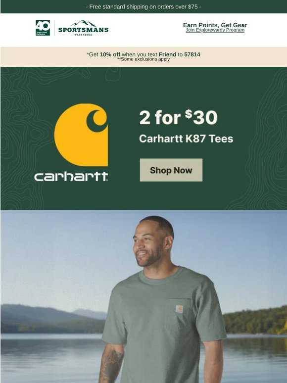 Stock up! 2 for $30 Carhartt K87 Tees