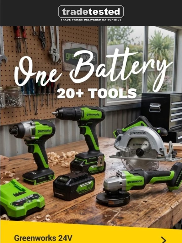 Tool up with Greenworks 🔋