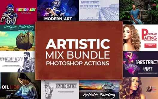 Artistic Mix Photoshop Actions Bundle | Extended Commercial License
