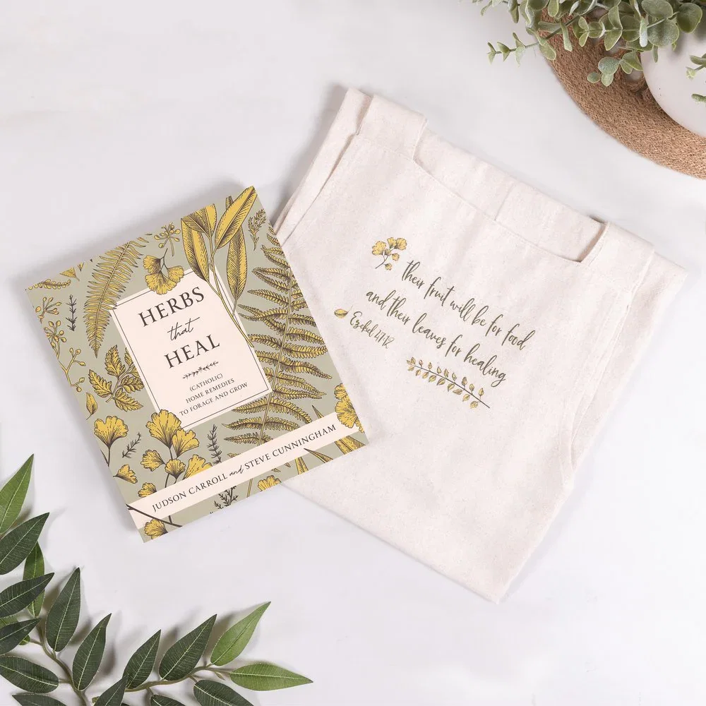 Herbs That Heal & Leaves For Healing Book & Apron Gift Set