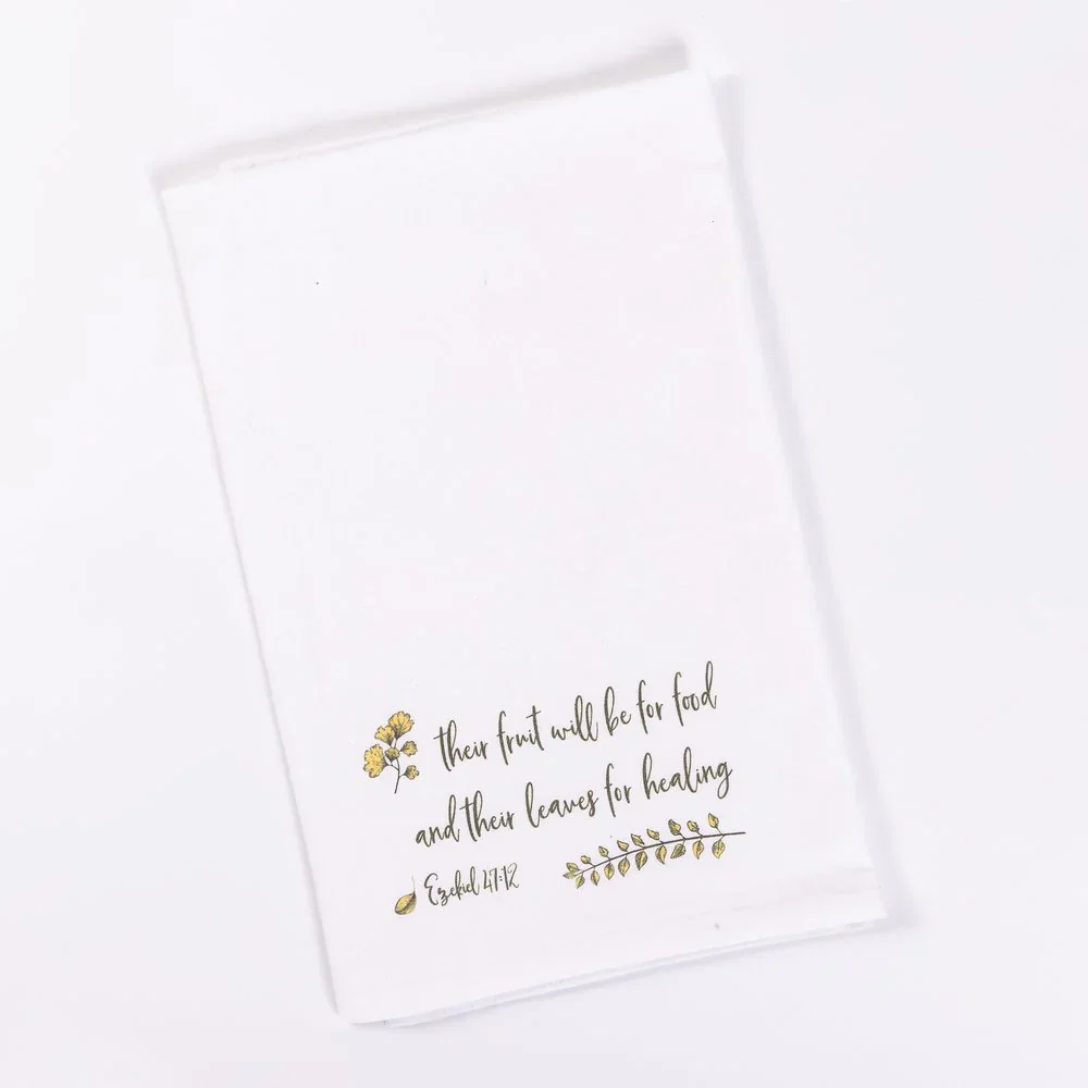 Leaves for Healing Flour Sack Dish Towel