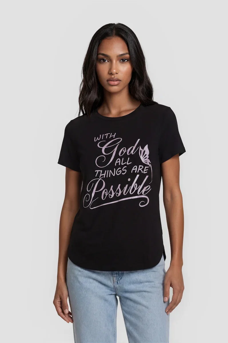 Image of Short Sleeve Printed Tee - Black