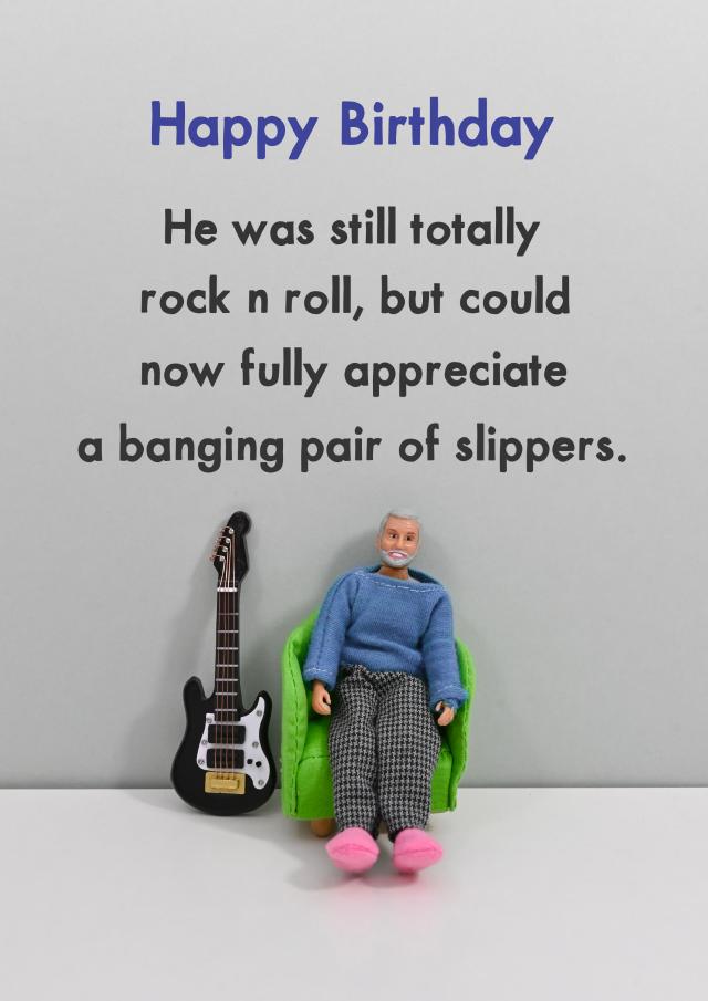 Funny Birthday Card - For Him - Banging Pair Of Slippers