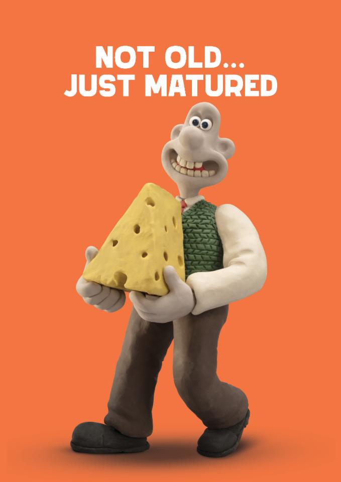Funny Birthday Card - Wallace and Gromit - Not Old, Just Matured