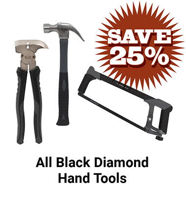 Save 25% All Black Diamond Hand Tools