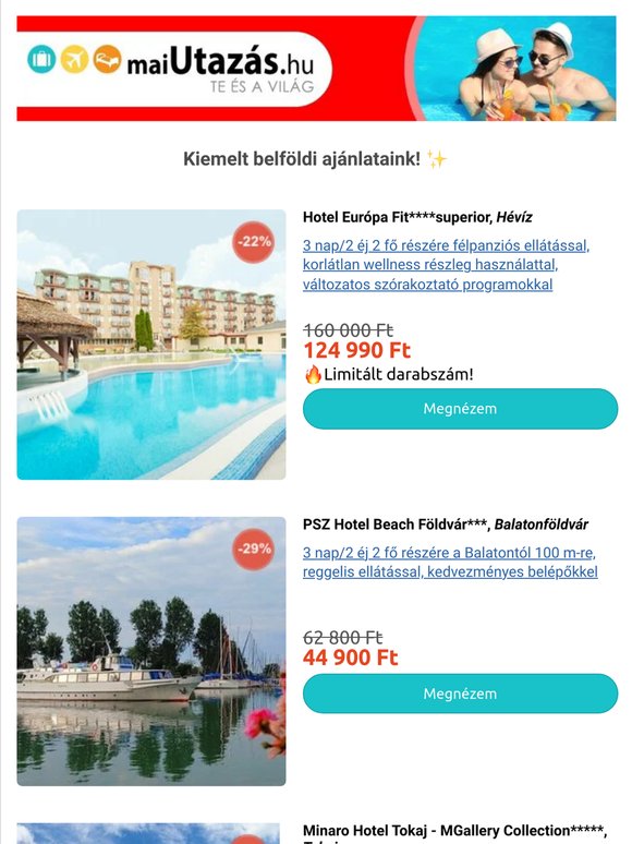 🚗 Tarts velünk a Balatontól Mallorcáig! 🌴 Utazások akár 55% kedvezménnyel! ☀️