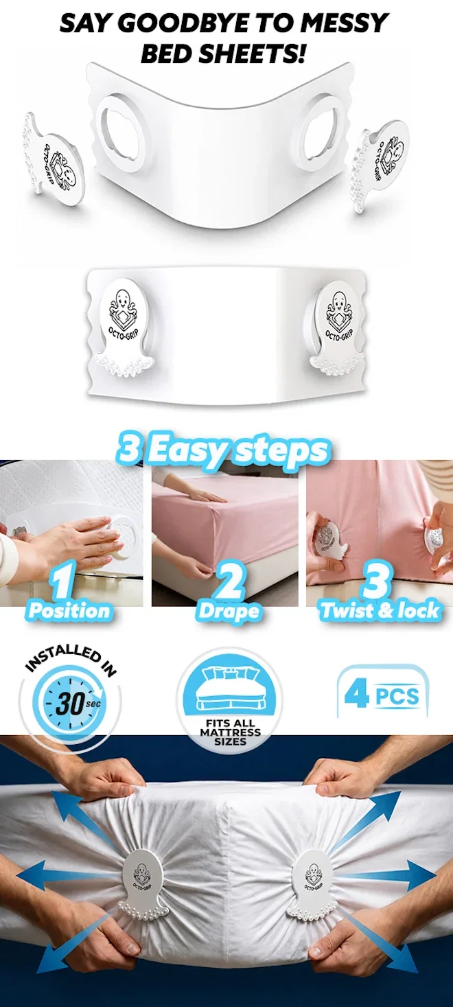 Mattress corner multi-point bedsheet holder to reduce sheet movement