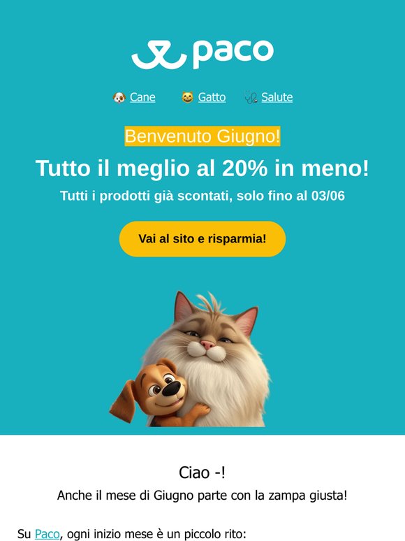 🐾 -20% su tutto il sito termina a mezzanotte! Ordina ora >>