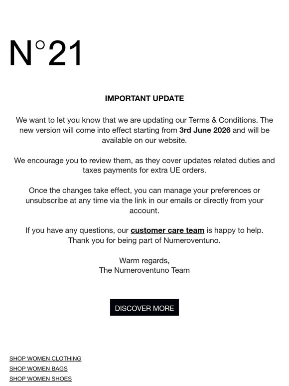 An update to our Terms & Conditions