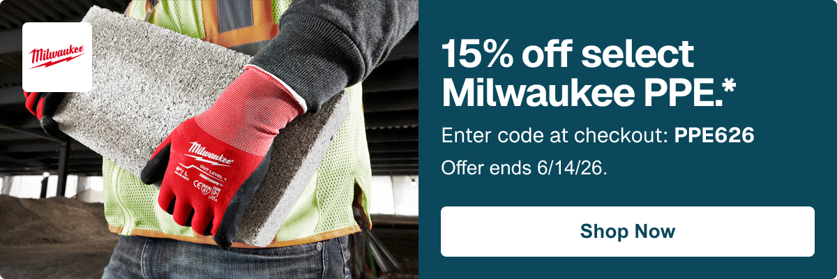 15% off select Milwaukee PPE.*