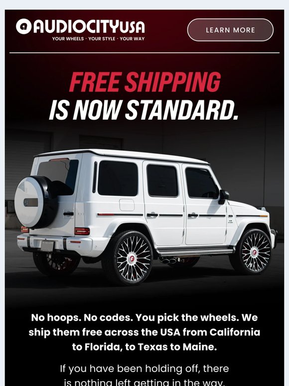 Every Wheel Ships Free. Period.