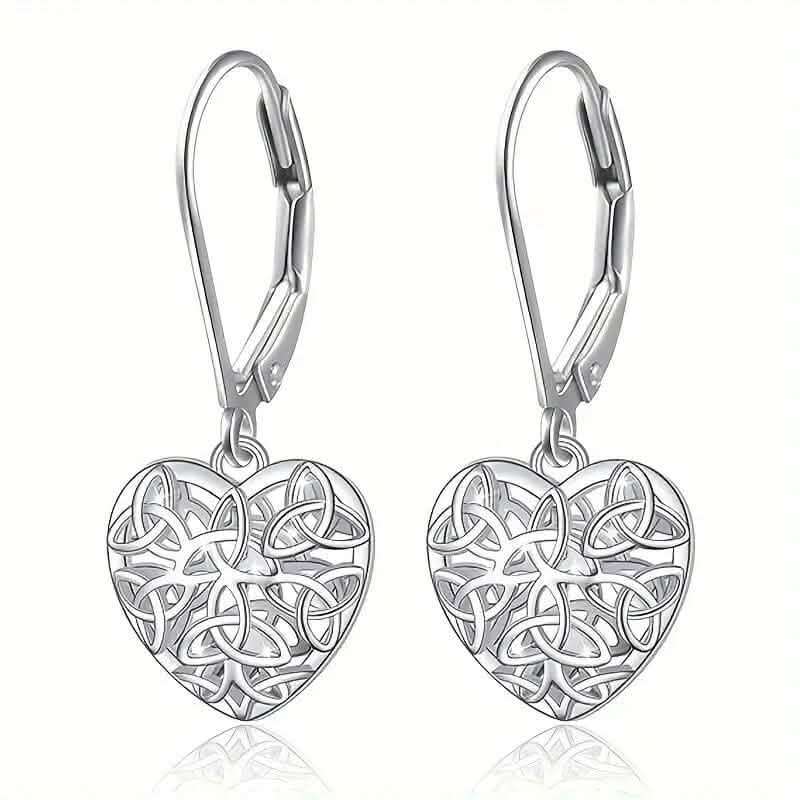 Image of Exquisite Hollow Heart-Shaped Hoop Earrings