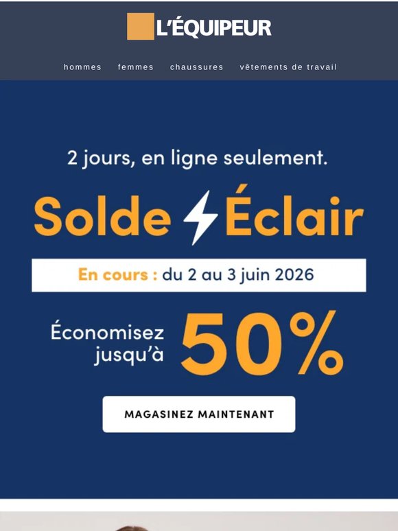 Solde ⚡ Éclair – se termine ce soir