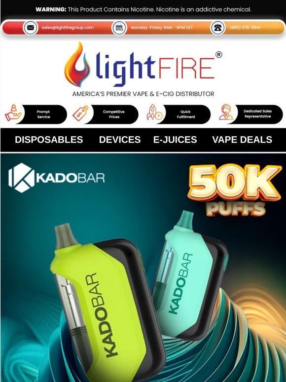 🔥 Restocked: KadoBar Drip 50K Puff Disposable — Stock Up Now