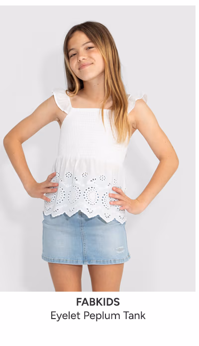 Eyelet Peplum Tank