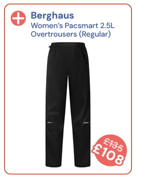 Berghaus Women's Pacsmart 2.5L Overtrousers - Regular - Black. Reduced from £135 to £108.