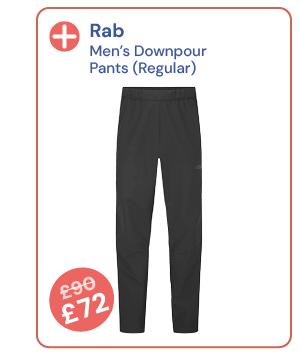 Rab Men's Downpour Pants - Regular - Black. Reduced from £90 to £72.