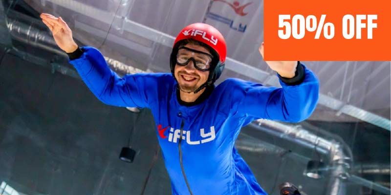 Indoor Skydiving with Photos & Videos with iFLY £49.99 save 50%