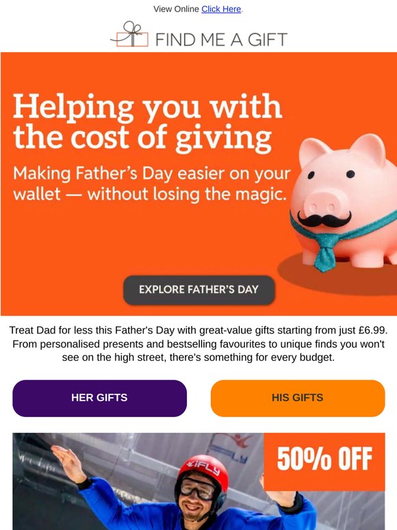 Great value gifts... just for Dad