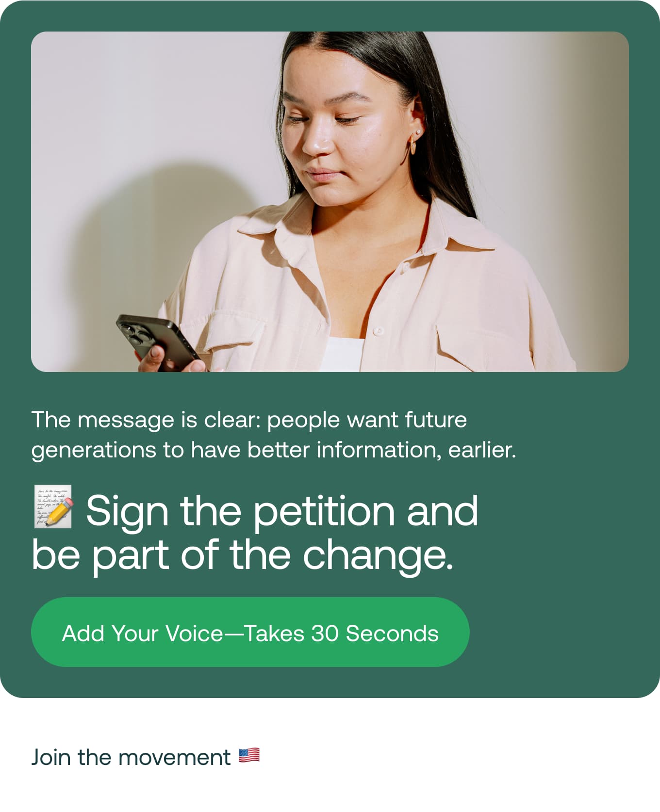 Sign the petition and be part of the change