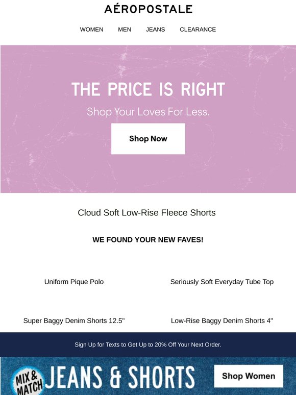 New LOW Price On Cloud Soft Low-Rise Fleece Shorts