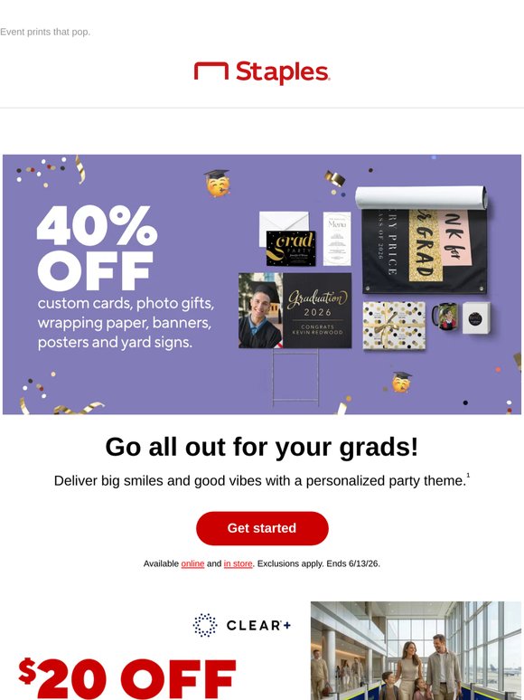 Party on: 40% off custom invites, signs & gifts 🥳