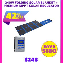 240W Folding Solar Blanket + Premium MPPT Solar Regulator
