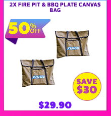 2x Fire Pit & BBQ Plate Canvas Bag