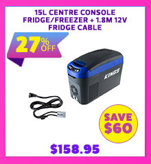 15L Centre Console Fridge/Freezer + 1.8m 12v Fridge Cable