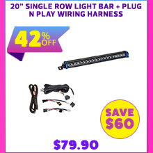 20 Single Row Light Bar + Plug N Play Wiring Harness