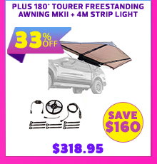 Plus 180° Tourer Freestanding Awning MKII + 4M Strip light