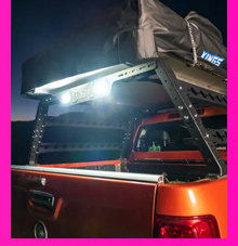 Universal Ute Tub Rack + Flush Mount Work Lights (Pair)