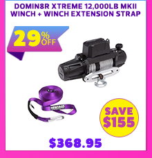 Domin8r Xtreme 12000lb MKII Winch + Winch Extension Strap