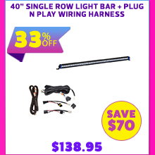 40 Single Row Light Bar + Plug N Play Wiring Harness