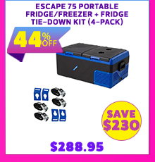 Escape 75 Portable Fridge/Freezer + Fridge Tie-Down Kit (4-Pack)
