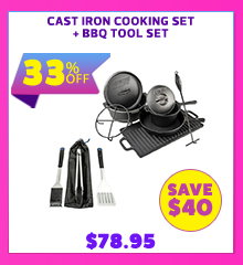 Cast Iron Cooking Set + BBQ Tool Set