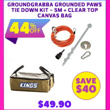 GroundGrabba Grounded Paws Tie Down Kit - 5m + Clear Top Canvas Bag