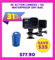 4K Action Camera + 15L Waterproof Dry Bag