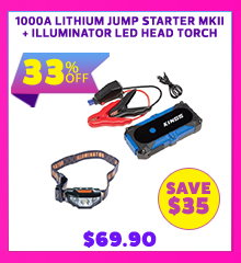 1000A Lithium Jump Starter MKII + Illuminator LED Head Torch