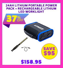 24Ah Lithium Portable Power Pack + Rechargeable Lithium LED Worklight