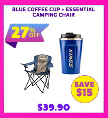 Blue Coffee Cup + Essential Camping Chair