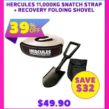 Hercules 11000kg Snatch Strap + Recovery Folding Shovel
