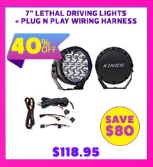 7 Lethal driving lights + Plug N Play Wiring Harness