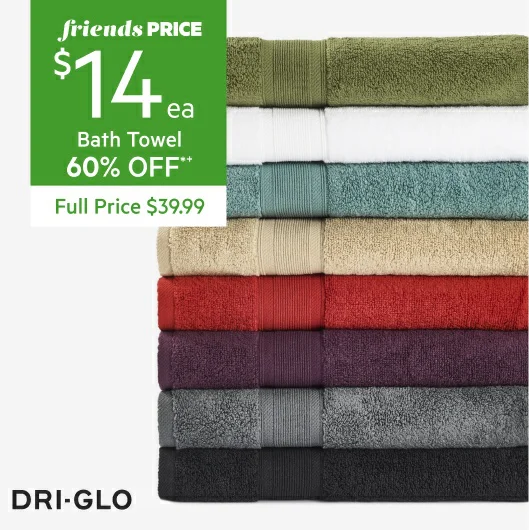 Dri Glo Zero Twist Bath Towel